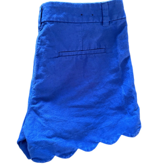 J. Crew Royal Blue Scalloped Shorts, Size 6 - Picture 3 of 8